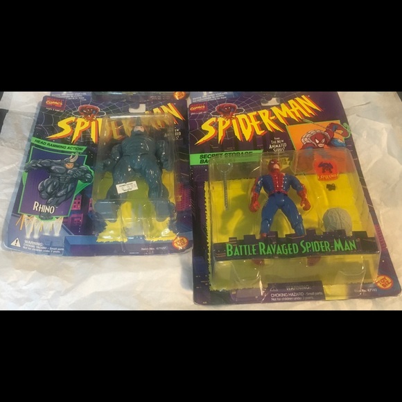 NEW Rhino & Battle Ravaged Spiderman Figures - Picture 4 of 13